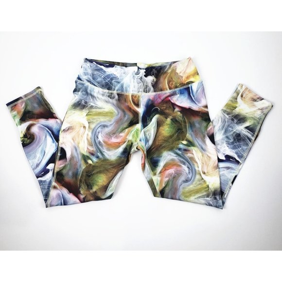 Leostar Athletica Abstract Swirl Multi Color Print Workout leggings Women's SZ 6 - Picture 9 of 9